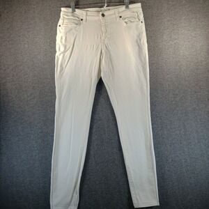 CJ by Cookie Johnson Jeans Women 8 29x30 White Mid Rise Pockets Logo Made In USA